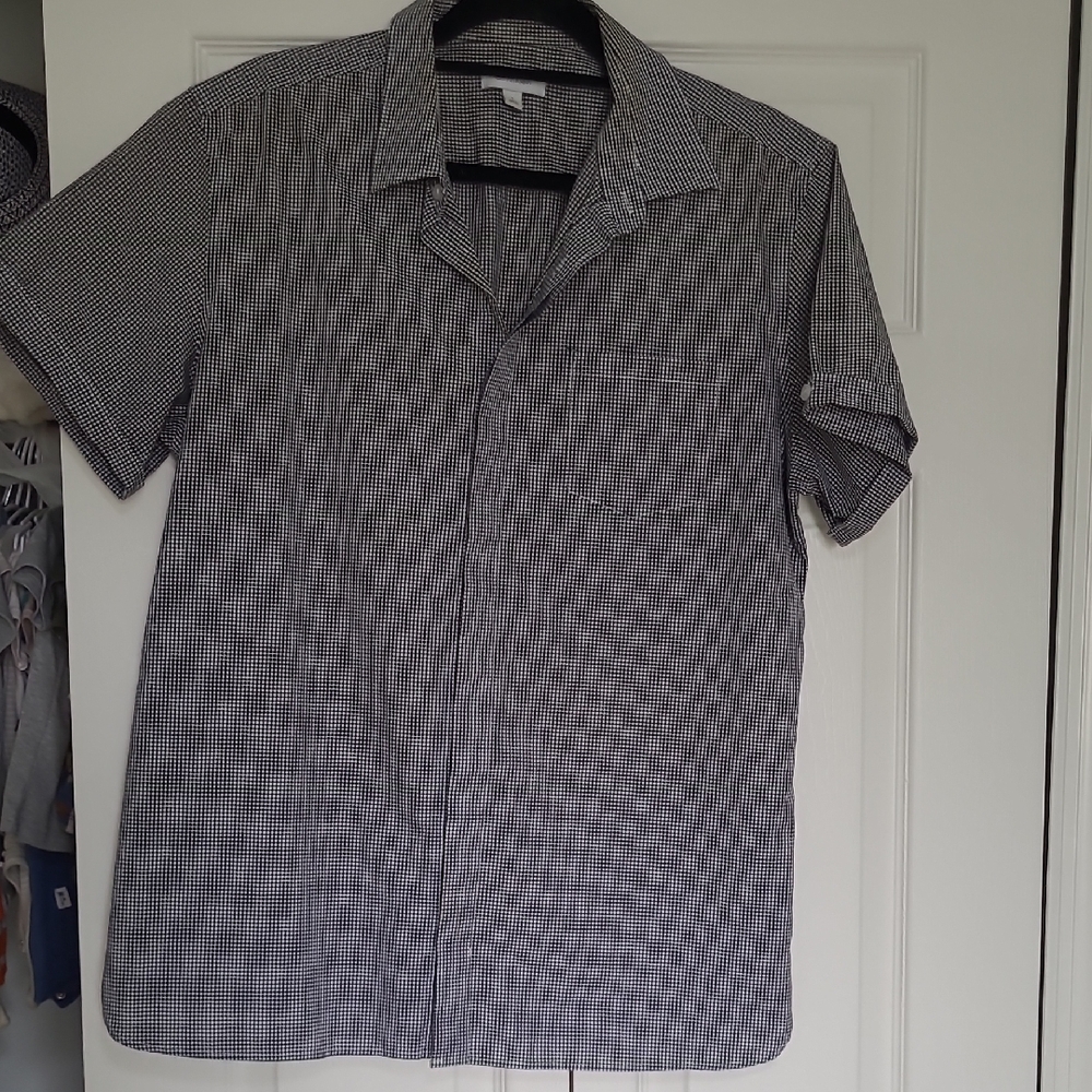 Calvin Klein Collection Black and White Patterned Shirt